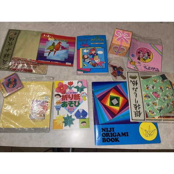 Lot Of Vintage Japan Japanese 90s origami Paper Directions Disney From Japan New